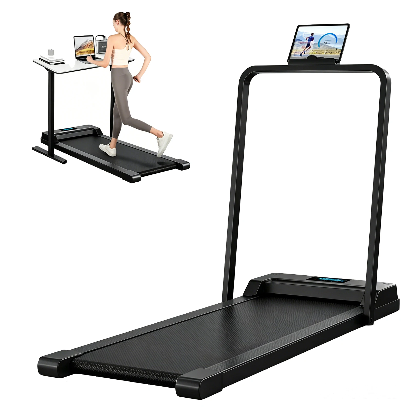 Foldable Walking Pad Treadmill with Handrail product image