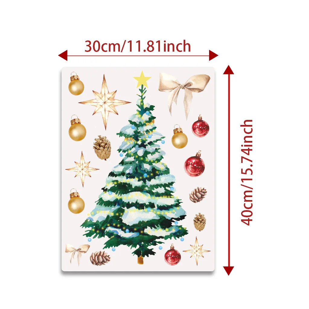 Pegatinas De Pared De árbol De Navidad - Decoración Navideña 33x40 Pulgadas, Material PVC