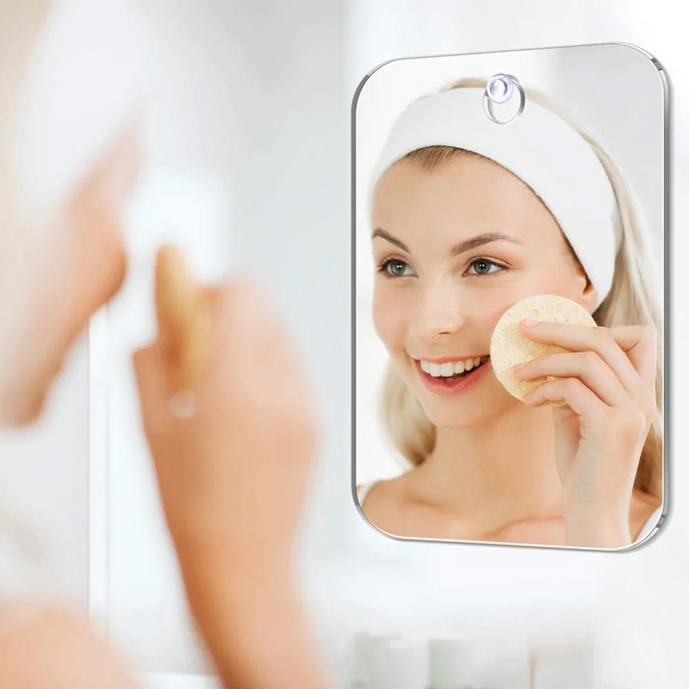 Sisit Fog Free Shaving Mirror,Shower Mirror Fogless Mirror Wall Hanging Mirror,Portable Travel Lightweight Frameless Makeup Bathroom Mirror for Shaving and Makeup,Wall Hanging Mirror 