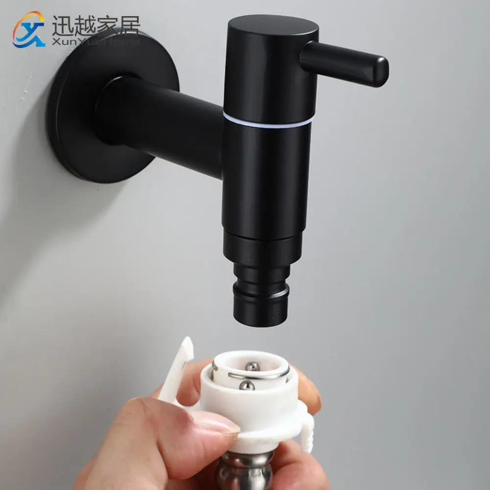 

Washing Machine Faucet Exterior Outdoor Garden Bibcocks Black Stainless Steel Wall Corner Toilet Mop Pool Taps Household Parts