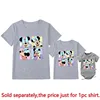 New Disney Minnie Mouse Shirts Cute Mother and Kids Tshirts Tops Baby Romper Funny Look Disneyland Trip Family Matching Outfits 5