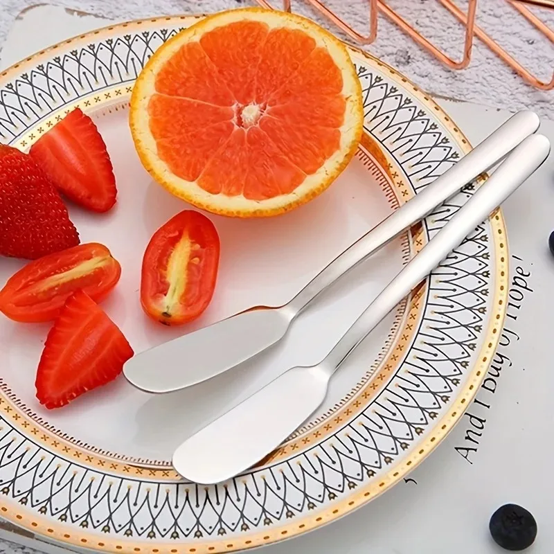 Stainless Steel Butter Knives Cheese Spreader Long Handle Dessert Knife Cream Bread Jam Wipe Tools Multipurpose Kitchen Gadgets