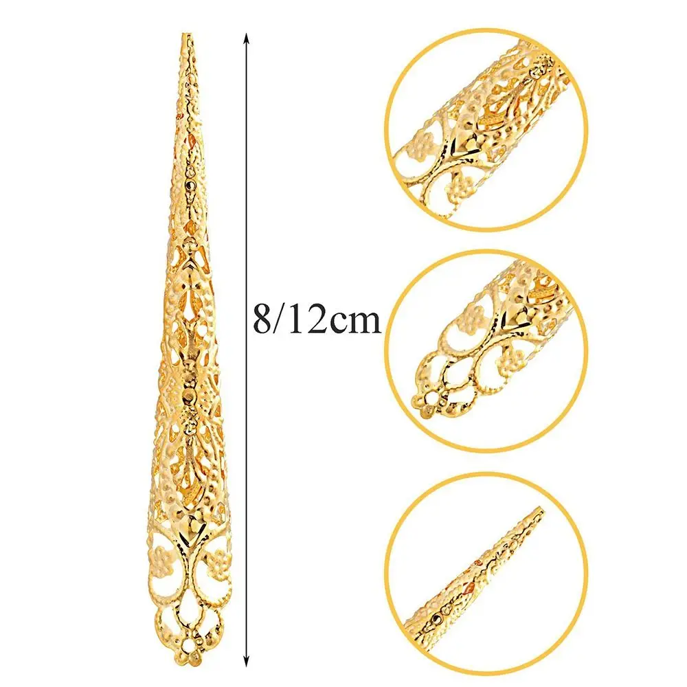 10Pcs Indian Thai Dance Dance Prop Peacock Finger Jewelry Finger Nail Tip Dance False Nail False Nail