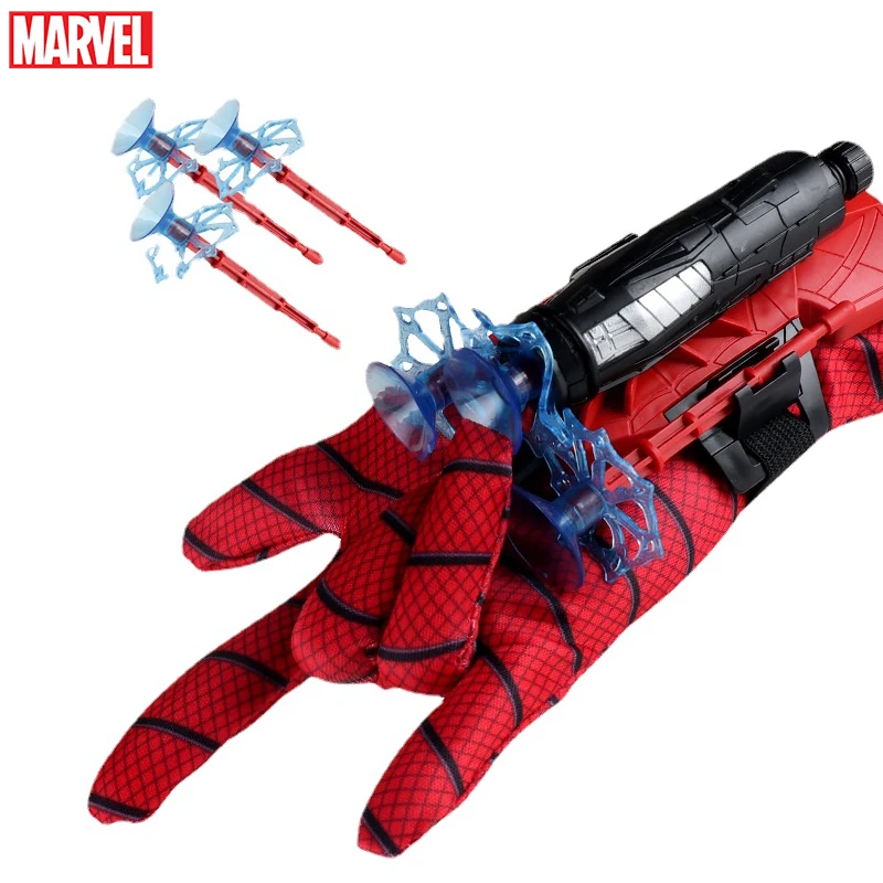Marvel Spiderman Anime Figure Plastic Glove Launcher Cosplay Set Toy Superhero Launcher Da Polso Bambini Giocattoli Divertenti Ragazzo Regali Per Bamb