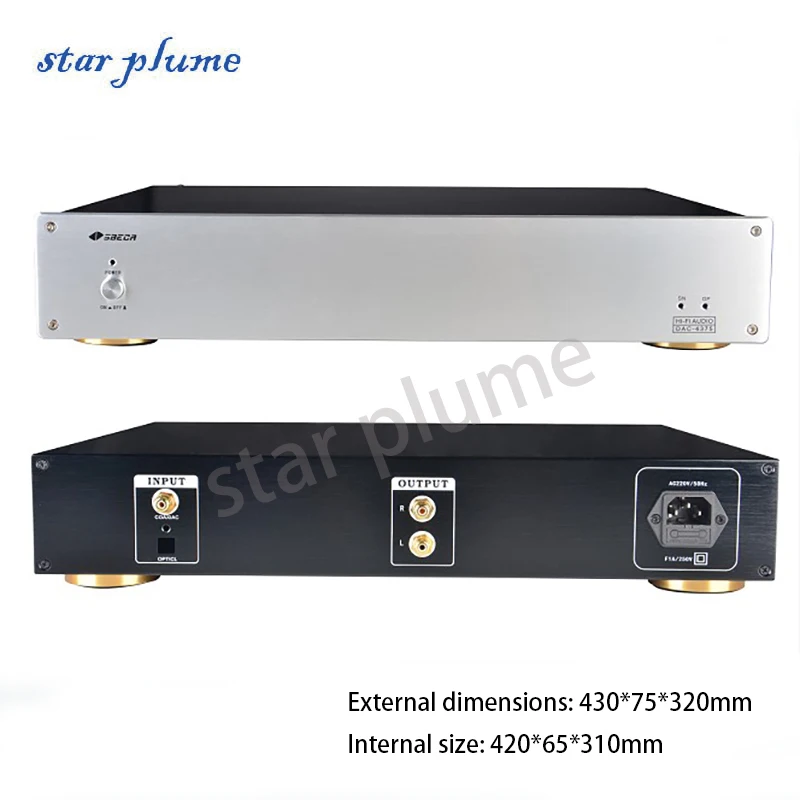 (430*75*320mm) DAC-4375 All-aluminum Power Amplifier Case Preamplifier Hifi Audio Amplifier Chassis Shell DIY Box