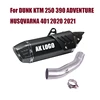 Universal Motorcycle Exhaust Escape For KTM Duke 390 adventure Husqvarna 401 2020 2021 390 ADV Muffler with Tube Mid Link Pipe