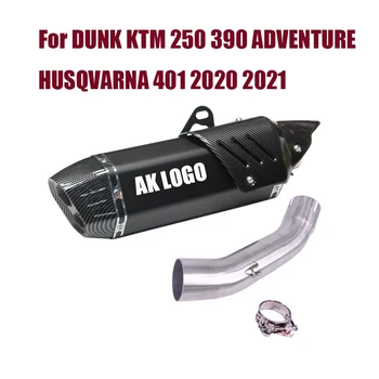 Universal Motorcycle Exhaust Escape For KTM Duke 390 adventure Husqvarna 401 2020 2021 390 ADV Muffler with Tube Mid Link Pipe