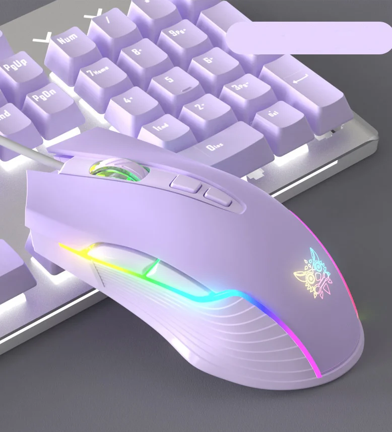 roxo, ergonômico, 6400 dpi, ótico, rgb, luminoso,