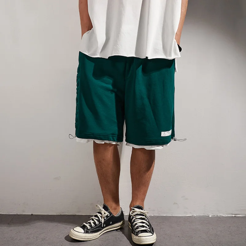 

fashion men's Sports casual shorts men's pants summer 3D printing large loose men's Capris knitted pants fashion