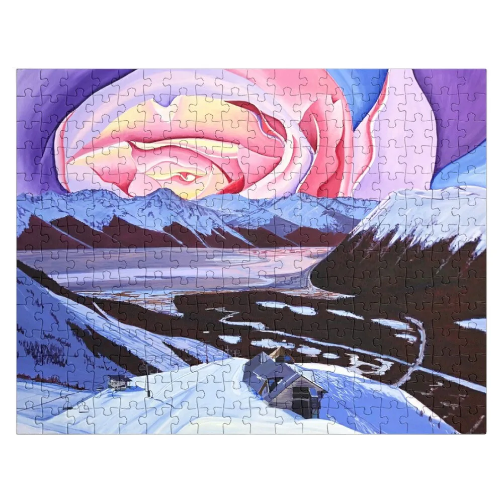 Alyeska Resort Rose Sunset Jigsaw Puzzle Custom Kids Toy Customized Gifts For Kids Photo Puzzle sunset rose