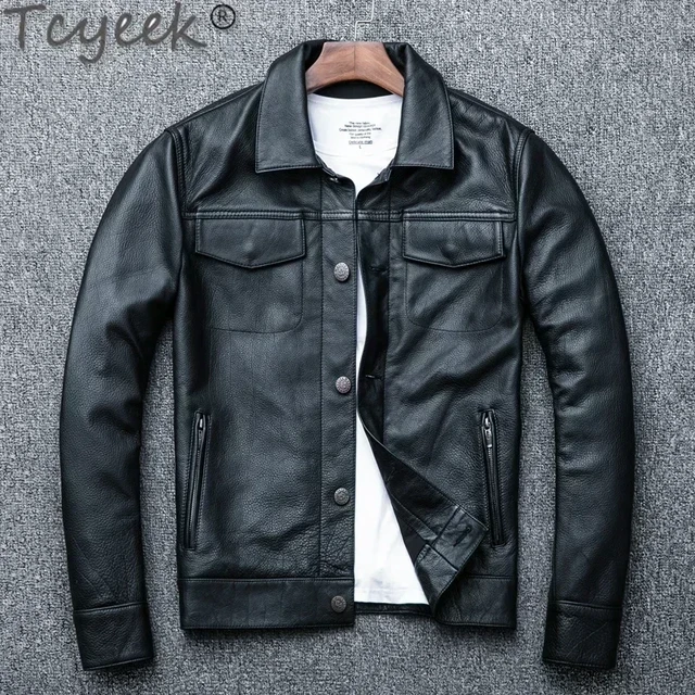 Casual Fashion Slim fit leather jacket for men male leather coat cazadora  cuero hombre chaquetas de cuero bomber Jacket plus 6XL - AliExpress