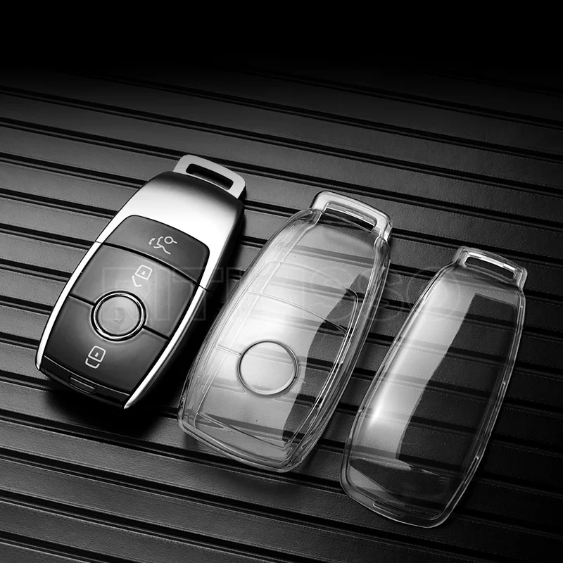 Transparent TPU Car Key Case Cover for Mercedes Benz - Premium Key Shell Protector