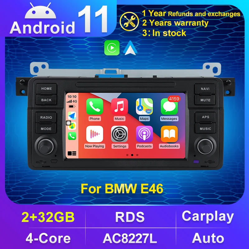 Russian warehouse Автомагнитола 2 din для BMW 3 серии E46 M3 318/320/325/330/335 1998-2005 Android 11 Carplay с