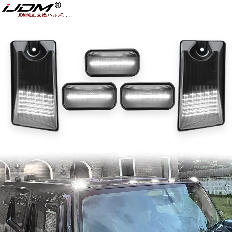 Ijdm Set Blacl-Out Smoked Lens Cab Roof Marker Light Alloggiamenti Per 2003-2009 Hummer H2 Suv/Sut Top Clearance Marker Lights Lamps