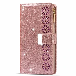 Shiny Flip Wallet Case - Premium Protective Cover - Galaxy A6 2018 (Rose Gold)