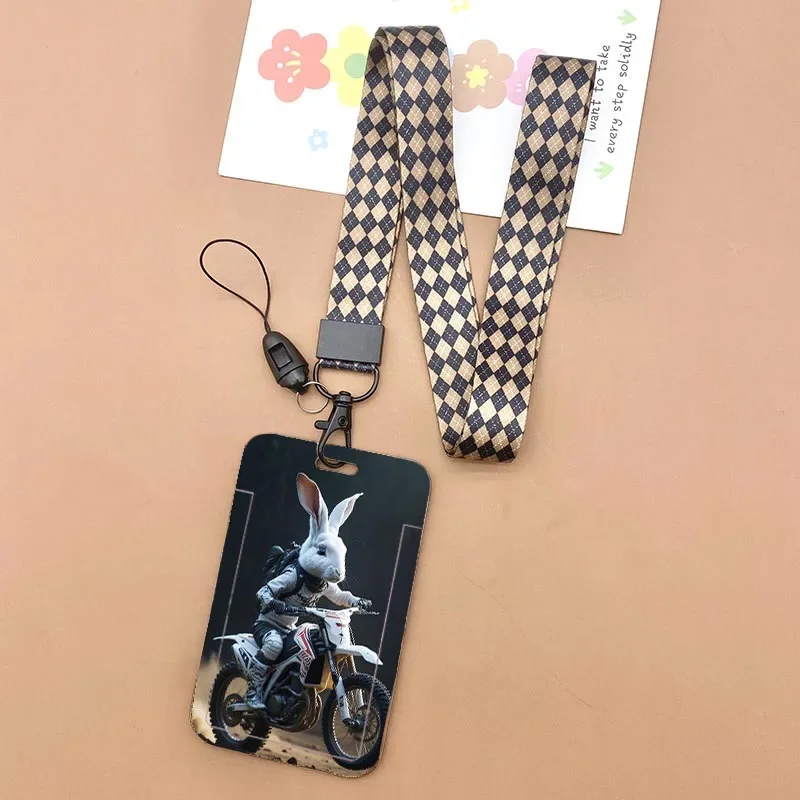 Versatile Animal Print Lanyard with ID Badge Holder & Charm