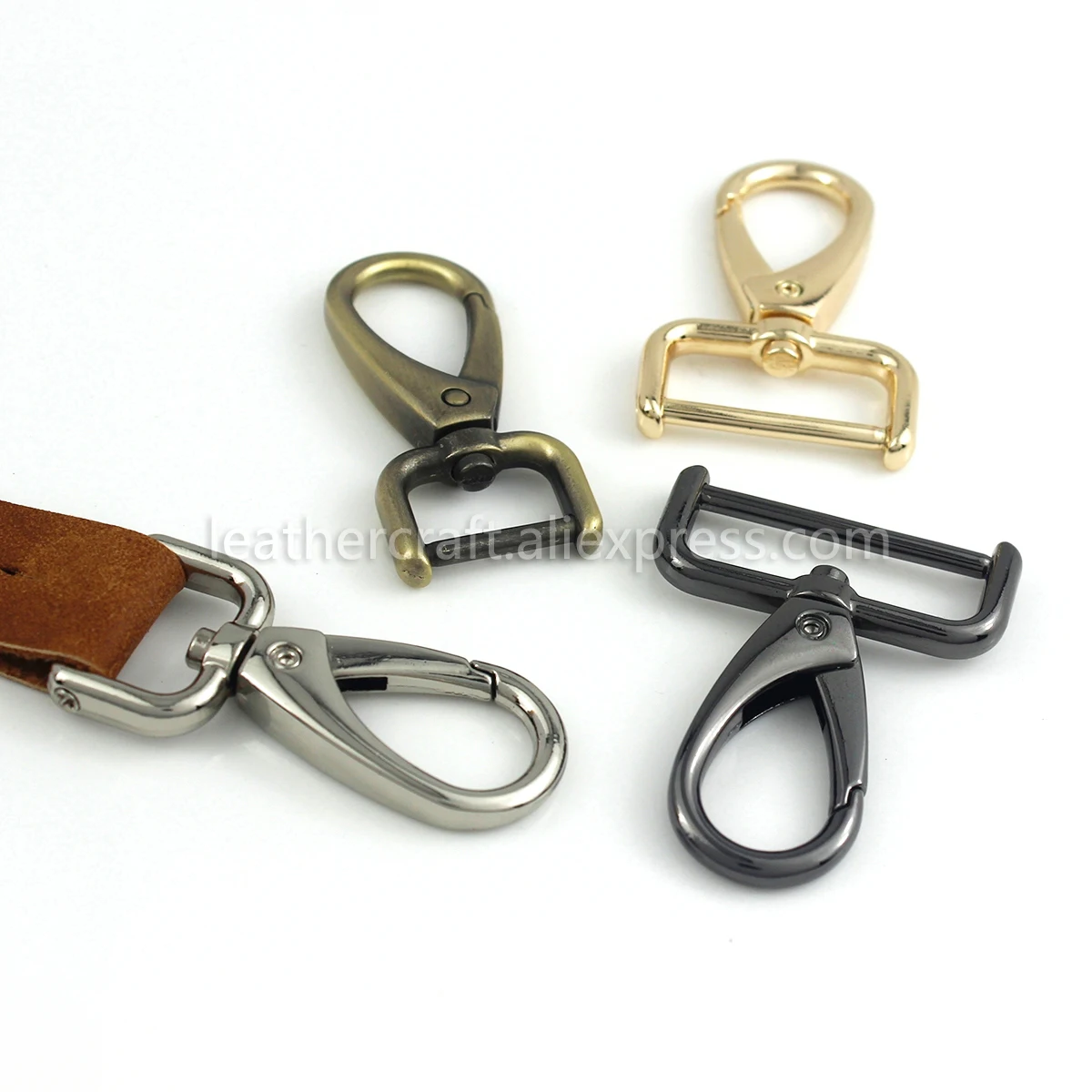 Metal Detachable Snap Hook Trigger Clips Buckles Leather Strap Belt Keychain Webbing Pet Leash Hooks 5 Sizes 1pcs