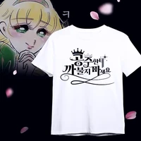 T-shirt K-Girls « Don't Mess with Princess » avec slogan coréen, haut blanc élégant pour les passionnées de K-Fashion, t-shirt Y2K 3