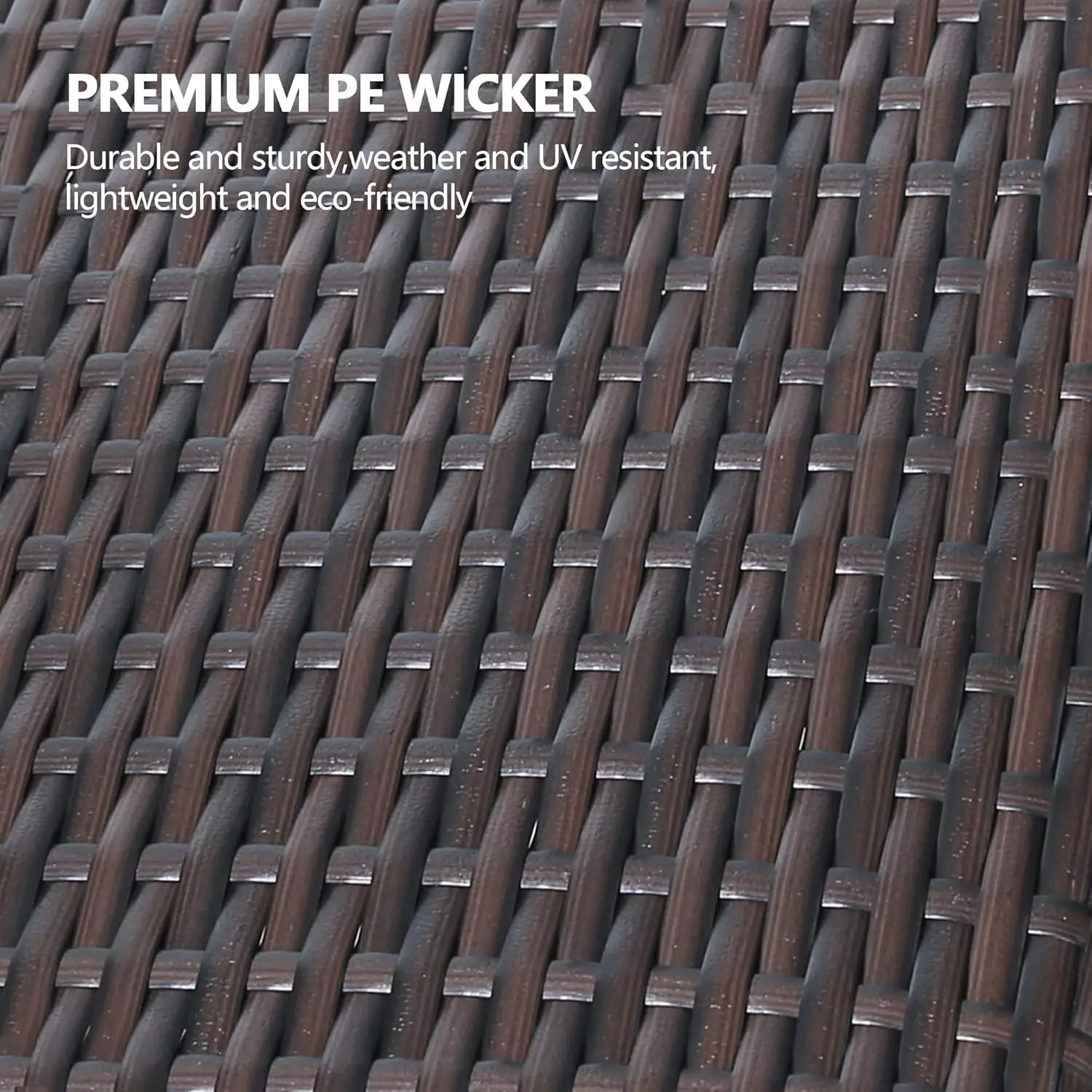 Outdoor 3 Pieces Wicker Folding Bistro Set, Balcony Table and Chairs Sets, Garden Backyard Furniture