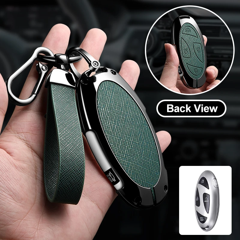 Premium 5-Button Car Key Case Cover with Keychain Accessories