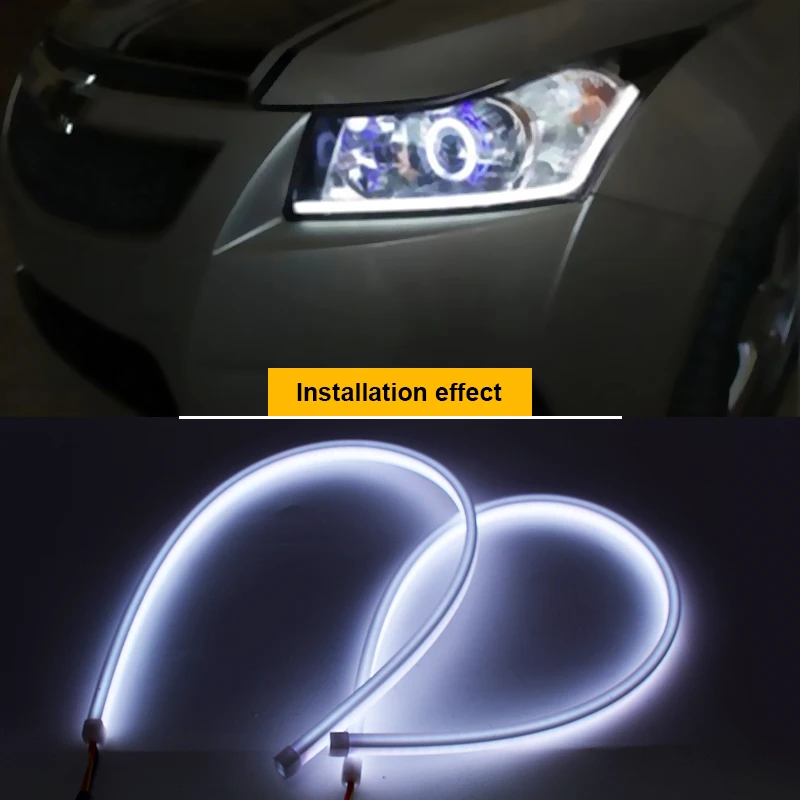 รูปสินค้า ไฟหน้า LED ยืดหยุ่น ควบคุมผ่านแอป/รีโมท 60 ซม. สำหรับรถยนต์