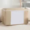 Visible Large Capacity Storage Box Portable Household Clothes Organizer With Handles Foldable Dustproof Quilt Zipper Container 5