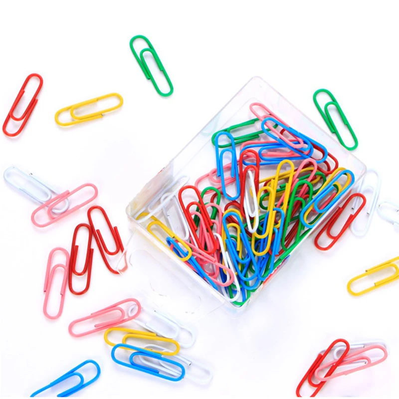 50/100PCS 마카롱 컬러 소형 종이 클립, 사무용 문구, 문서 분류 고정 바늘, 창의적인 컬러 종이 클립