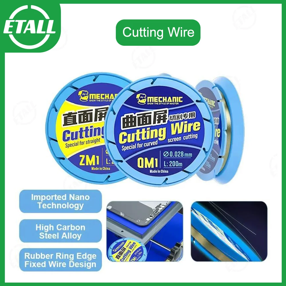 

MECHANIC QM1 ZM1 Cutting Wire Straight Screen Curved Screen Cutting Wire 0.028 0.03mm Special For Cutting Phone Screen Separator