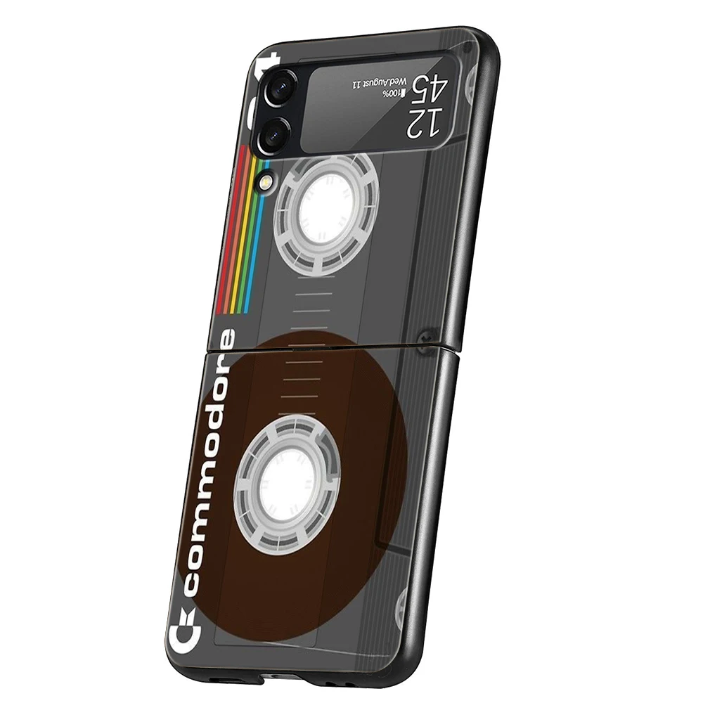 Vintage Cassette Tape Retro Style Foldable Phone Cover - Black Hard PC Shell