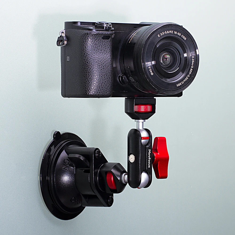 Supporto A Ventosa Per Fotocamera Con Braccio Magico E Testa A Sfera - 6 Pollici, Per Action Cam E Telefono