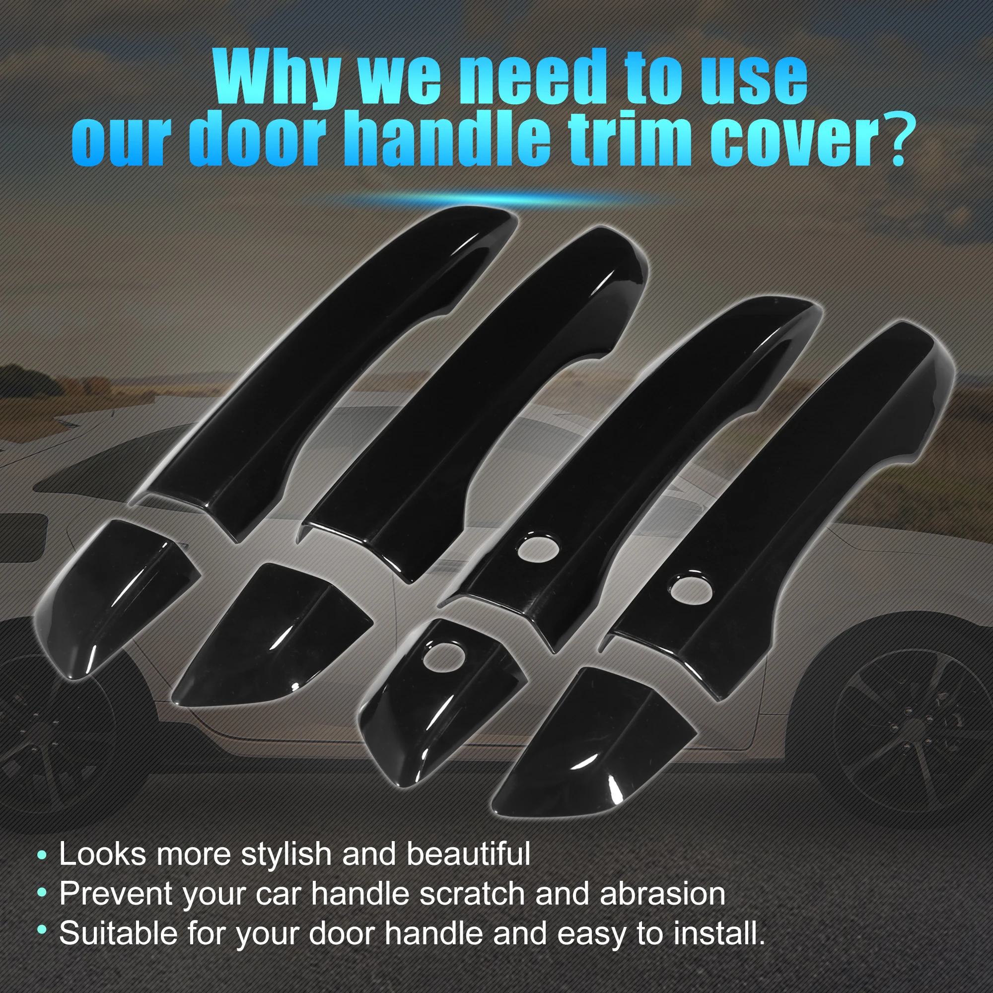 8pcs Exterior Door Handle Trim Cover With Keyless Entry Left Hand Drive For Honda Civic 10th Gen -
