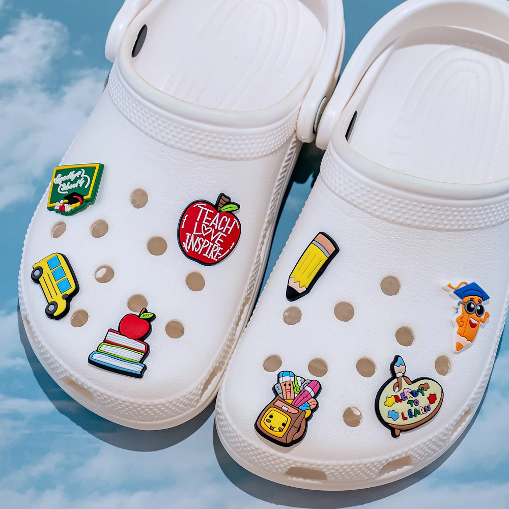 1pcs School PVC Shoe Decorations School Bag Pencil Chalkboard