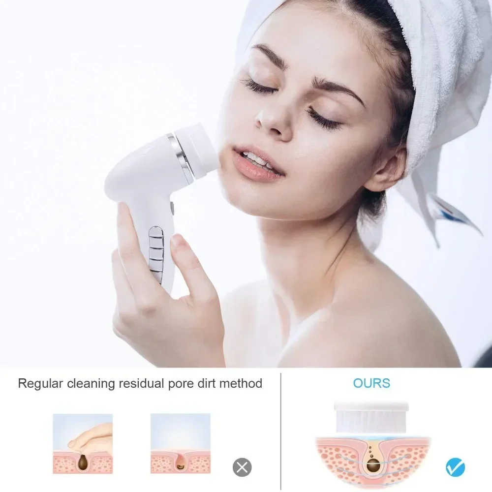 Four in One Electric Facial Cleanser for Makeup Removal Massage Oil Removal and Exfoliation Cavitation Machine Beauty Tools 3