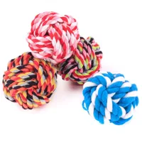 Pet Toy Chew Teething Cotton Rope Knot Ball Toys For Dog Tooth Clean Ball Bite-Resistant  Dog Chew Puppy Training InteractiveToy 2