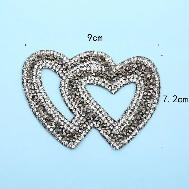 10 Farben Kristall Strass Schleife Eisen auf Patches Applikation für Kleidung Schuhbeutel Aufkleber Streifen Kleidung Aufkleber 6 cm * 6 cm – Detail 23