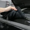 Microfiber Cleaning Towel Thicken Soft Drying Cloth Car Body Washing Towels Double Layer Clean Rags Super Absorbent Black 1PCS 3