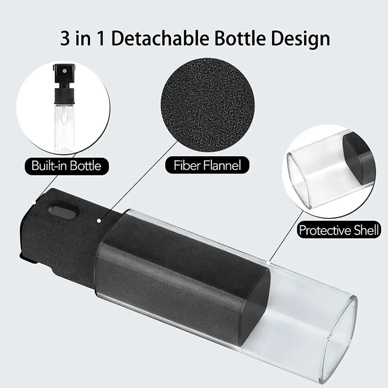 2 in 1 Screen Cleaner Spray for Mobile Phone PC Tablet Ipad Screen Dust Remover Microfiber Wiper Cloth Polish Cleaning Tools 3