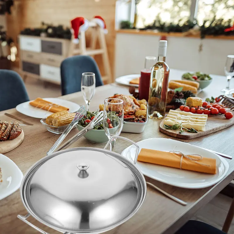 Description Picture 5 of itemFrying Pan with Lid Wok Pot Stove Hot Household Stainless Steel Cookware Cooking
