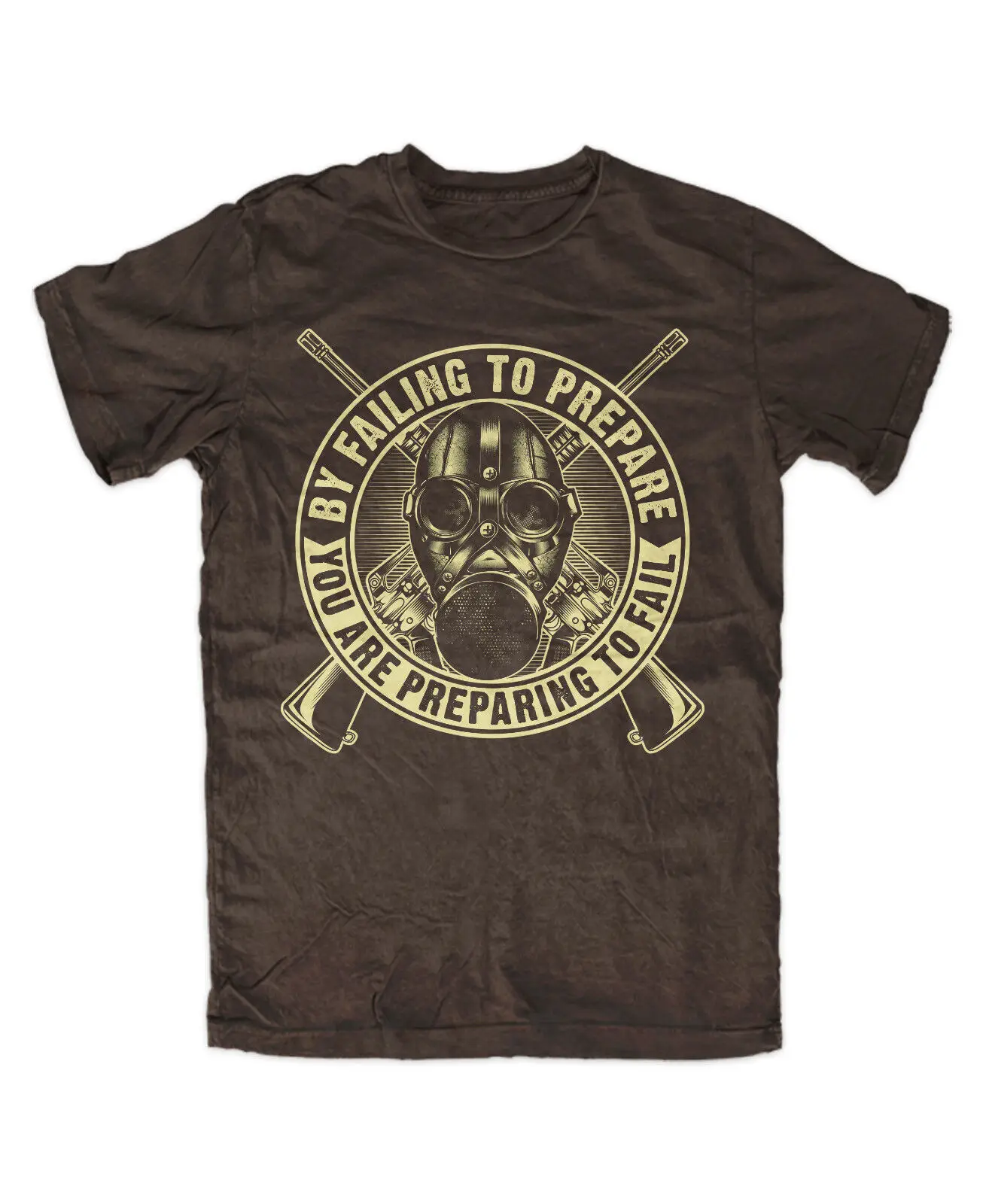 Футболка с принтом апокалипсиса M2 коричневый Апокалипсис защита выживания стихийный кризис зомби