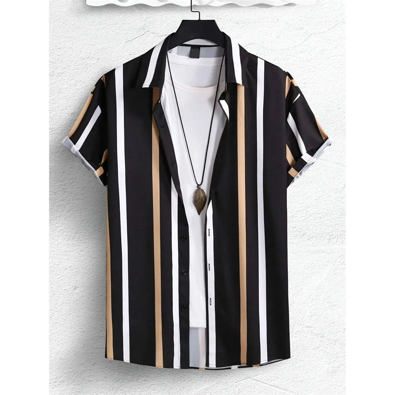 Camicie a Maniche Lunghe da Uomo - Camicia con Stampa Digitale 3D del Totem Floreale della Moda Camicetta Estiva Casual con Risvolto Top da Strada