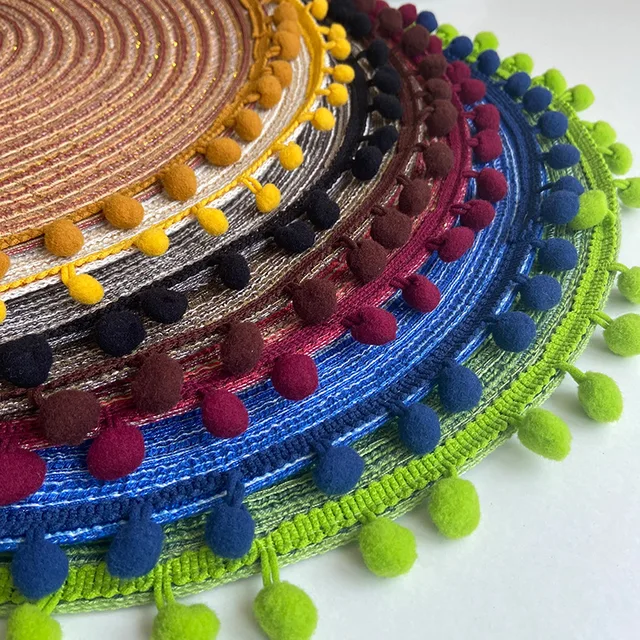 Tovagliette rotonde in filato di cotone finto Tovagliette in tessuto semi-fatto stile Ins Tovaglietta isolata per tavolo da pranzo Tazza Tappetino decorativo per vaso per la casa 5