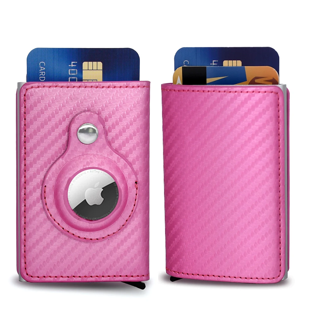 

2022 Carbon Fiber Leather Men Wallets Luxury Card Holder RFID Protection Mini Metal Wallet Coin Pocket For Men And Women