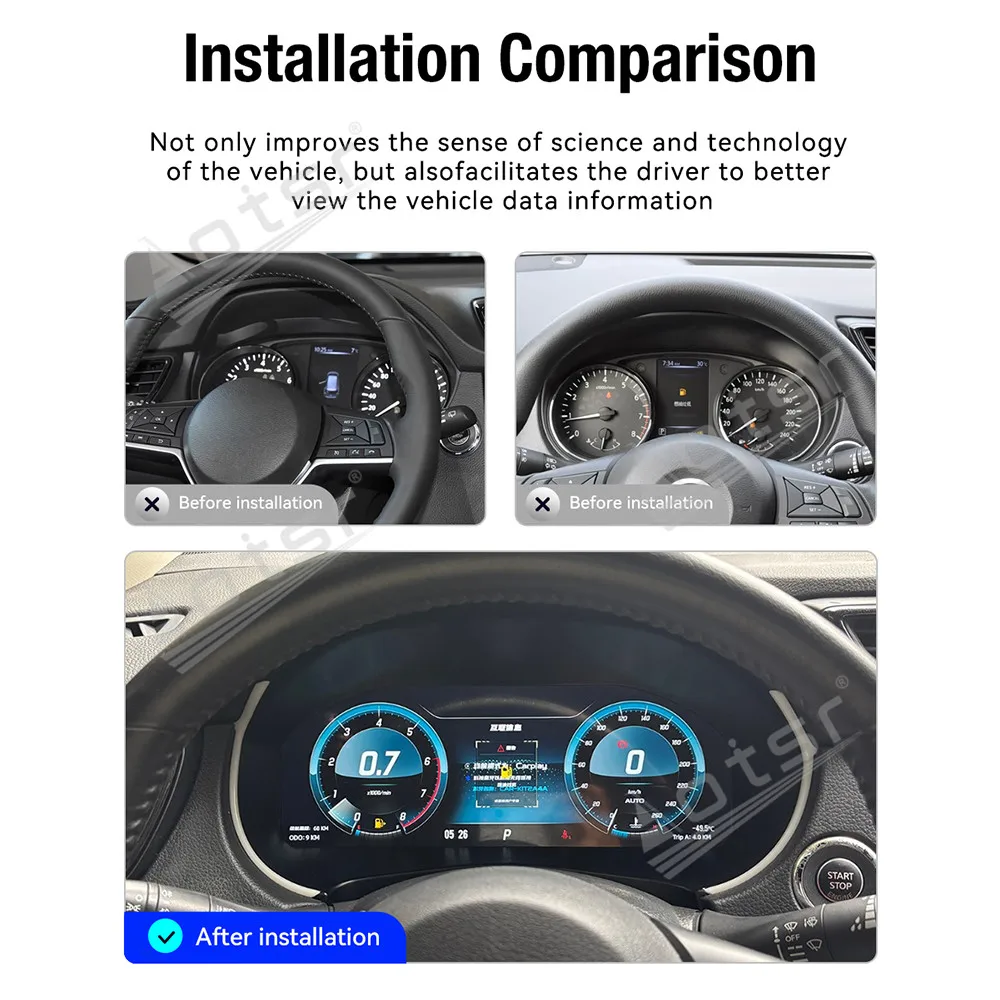 Panel de Instrumentos Digital LCD para Automóvil, para Nissan X-Trail 2014-2022, Rogue Sport 2016-2022, Velocímetro Digital 2