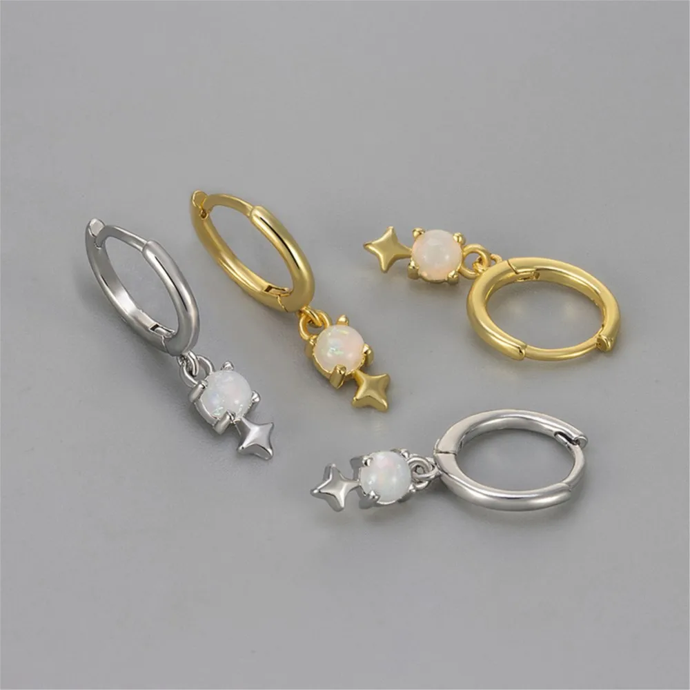 Light Luxury White Opal Rhinestone Dangle Earrings for Women Fashion Creative Design Earring Party Jewelry Gifts