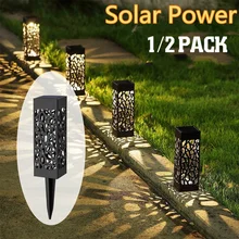 

1/2 Pack Solar Lawn Light Garden Decoration Outdoor Waterproof Lamp Soalr Hollow Out Pathway Light