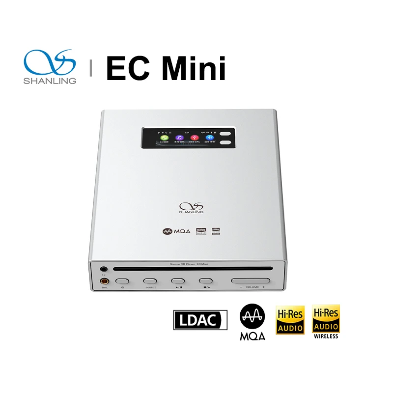 Portable CD Player SHANLING EC MINI MQA CD Player Bluetooth DAC/AMP Hi-Res Audio 2x ESS ES9219 Ricore RT6863 chips DSD256 3.5/4.4mm/RCA Outputs