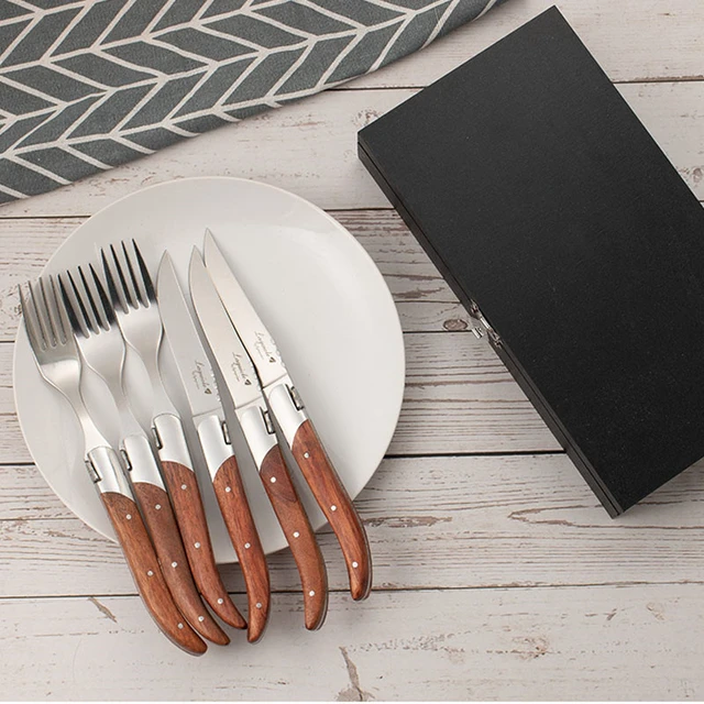 4-10pcs Laguiole Steak Knives Dinner Knifes Black Tableware Stainless Steel  Table Knife Set Plastic Handle Restaurant Bar Tool - AliExpress