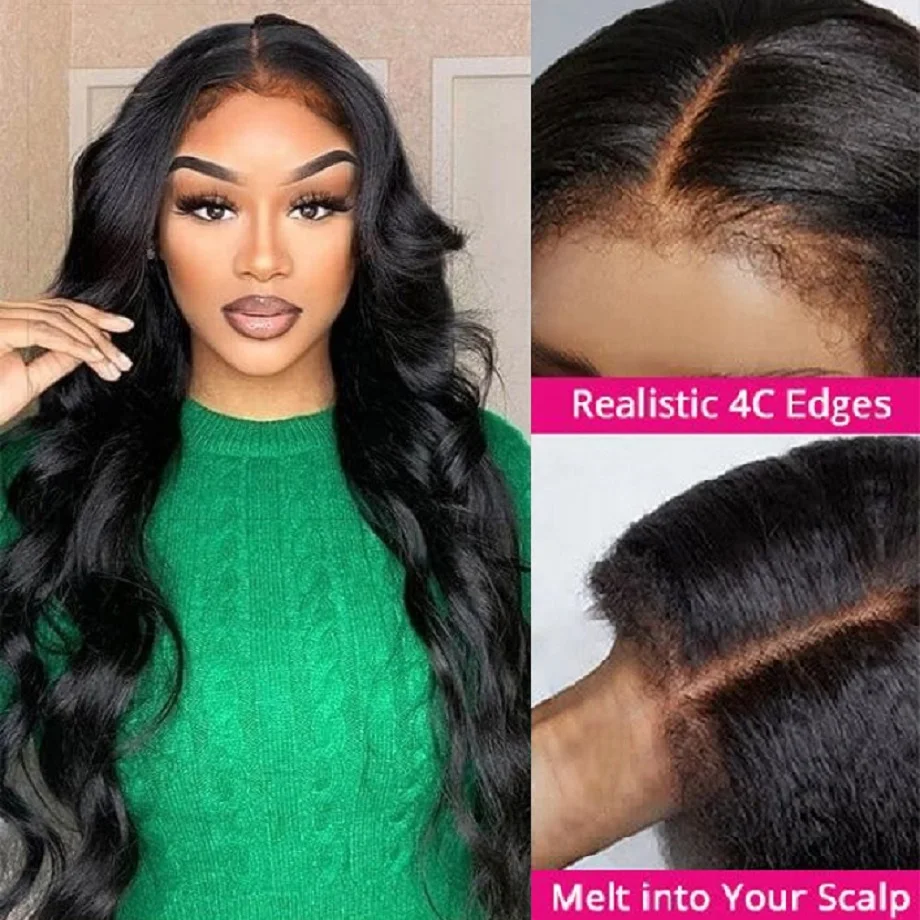 C edges glueless wig human hair ready to wear body wave x hd lace preplucked