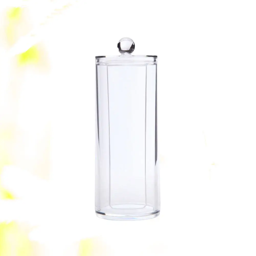 메이크업 코튼 보관 상자 투명 7x7x19cm 프리미엄 화장품 정리함 코튼 패드 면봉 홀더 뚜껑이 있는 컨테이너 홈