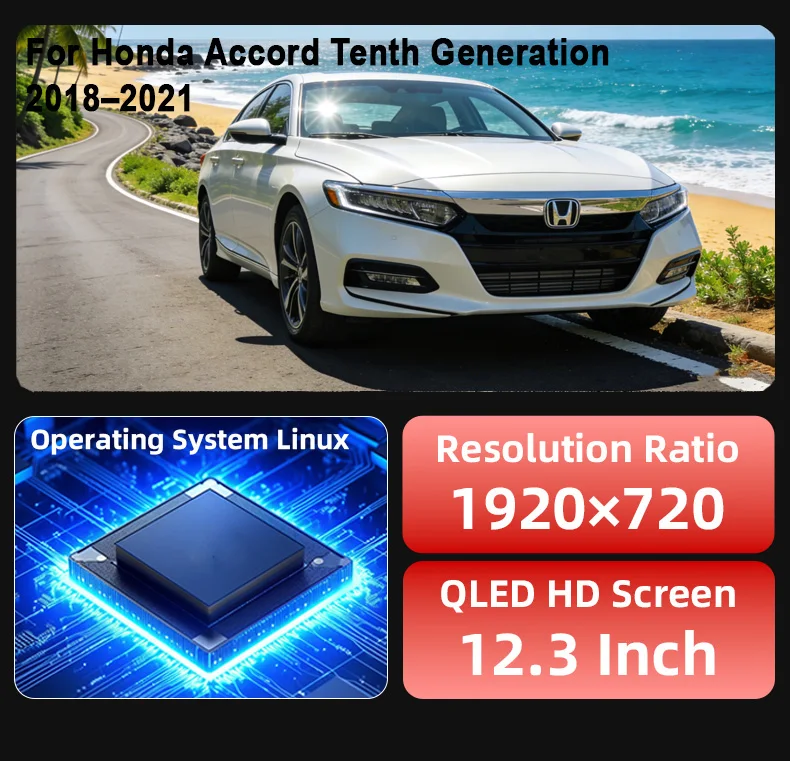 Digital Instrument Cluster For Honda Accord Tenth Generation 2018–2021 iOS Carpl